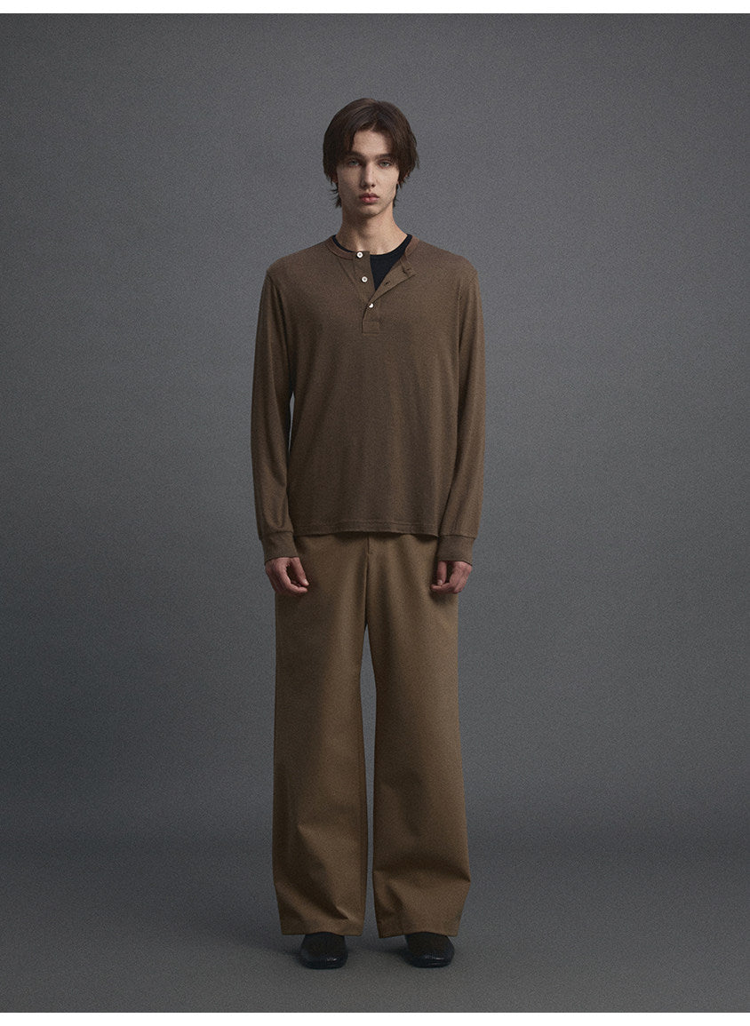 Merino Wool Henley-Neck Standard T-Shirt