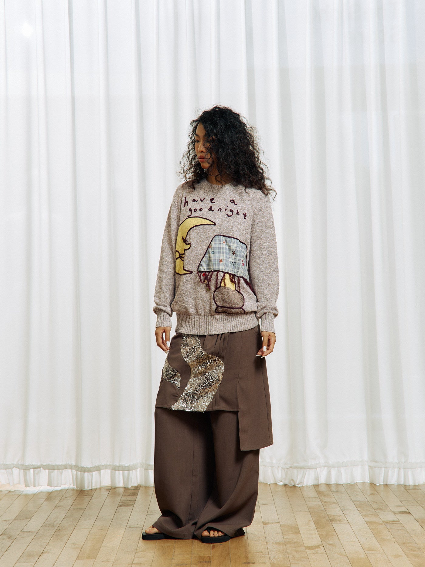 Appliqué Patchwork Sweater