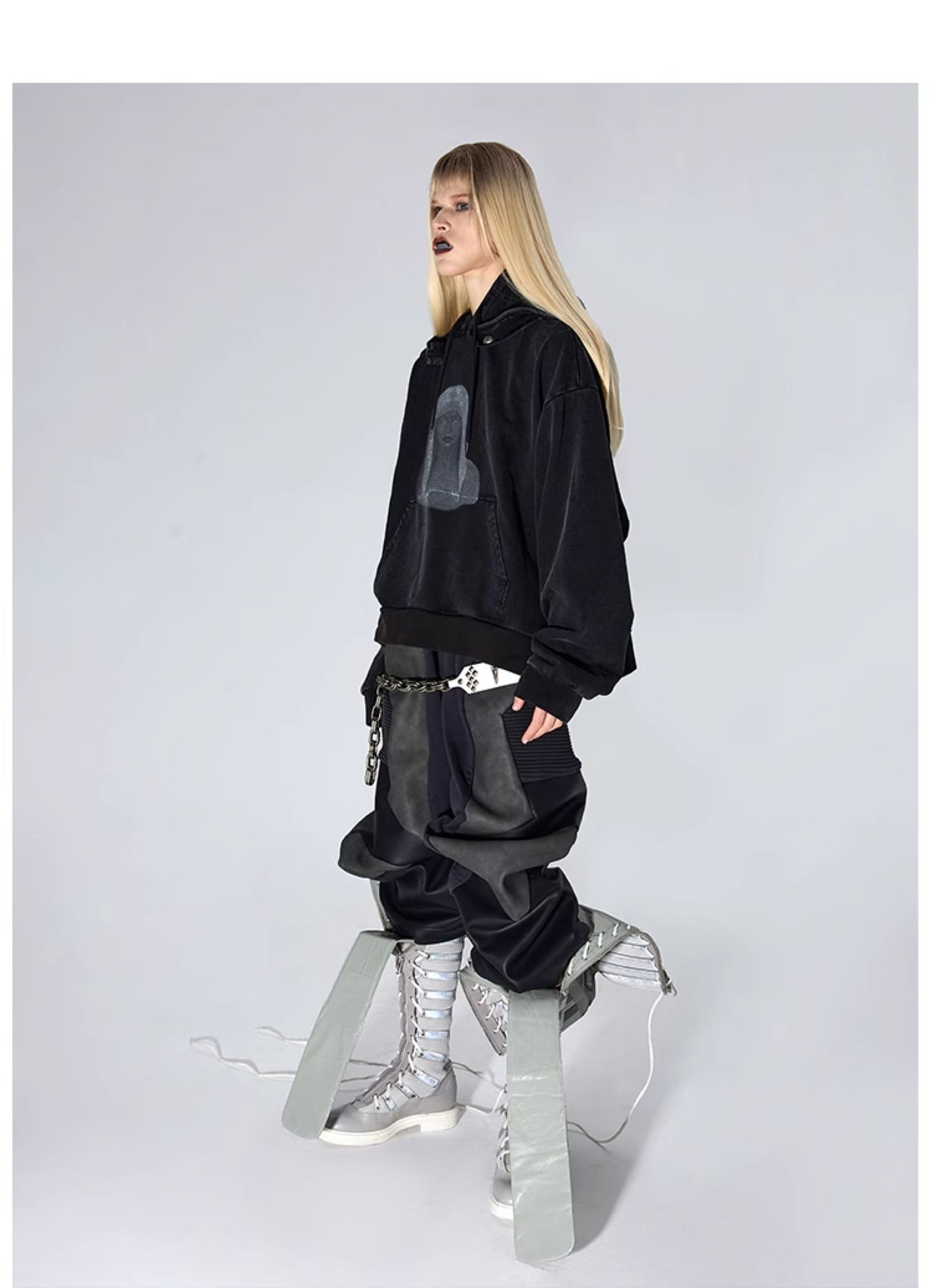 Double Layer Hooded Sweatshirt