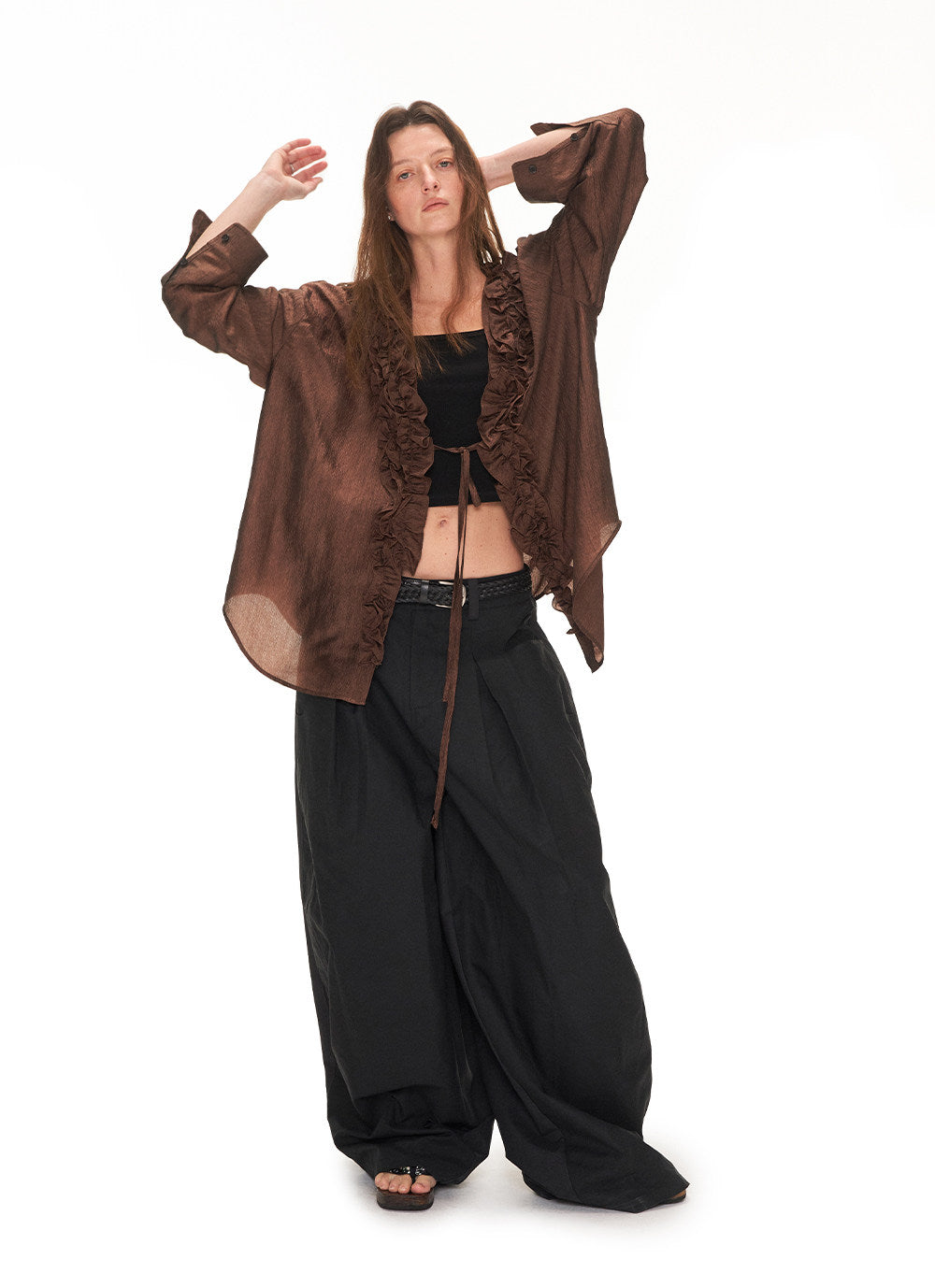 Lace-up front shirt