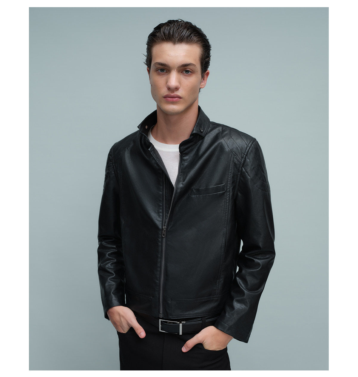 Rider Jacket with Turn-Down Collar