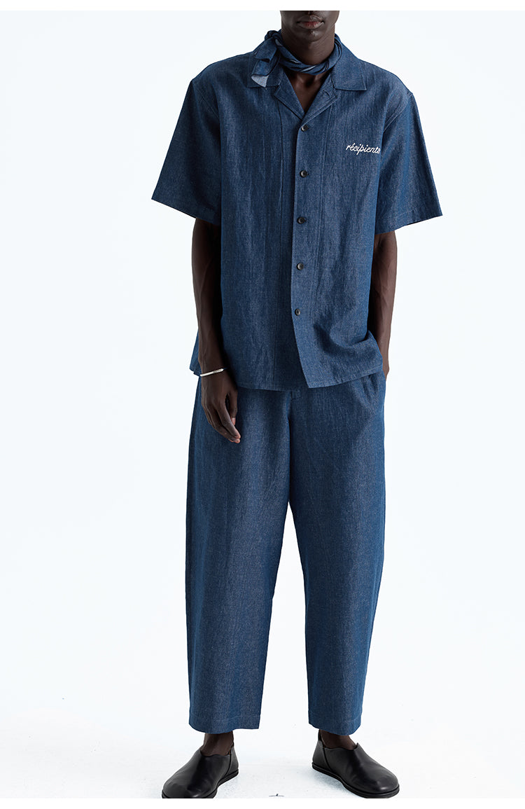 Natural cotton blend denim pants