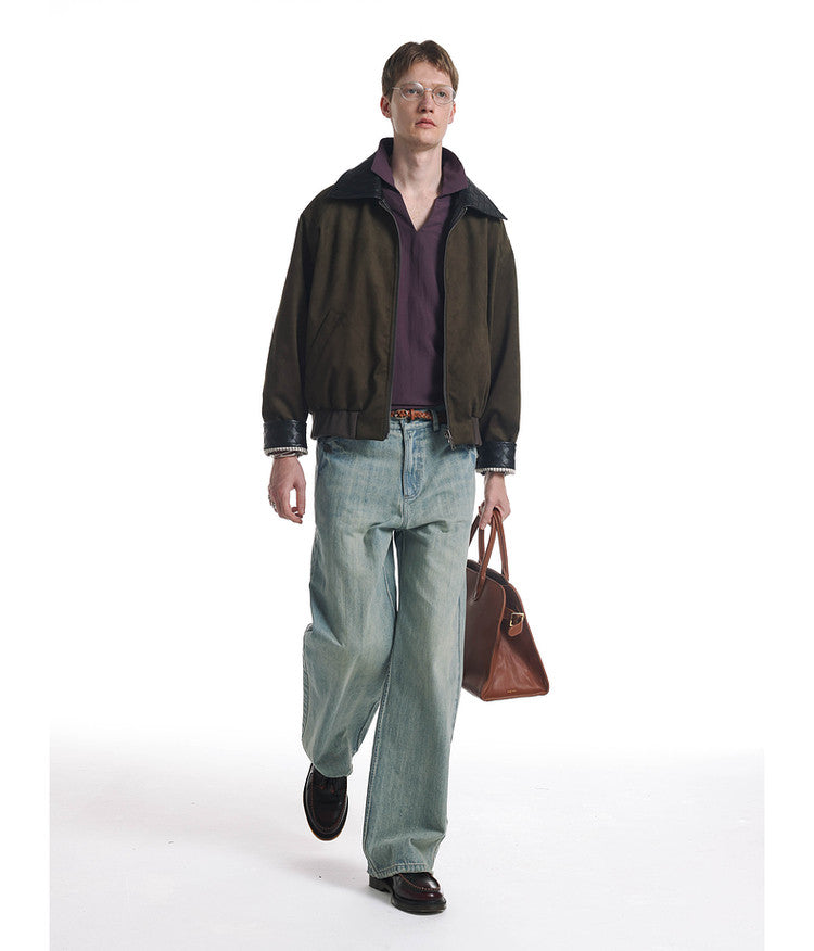 Reversible Oversized Woven Collar Jacket