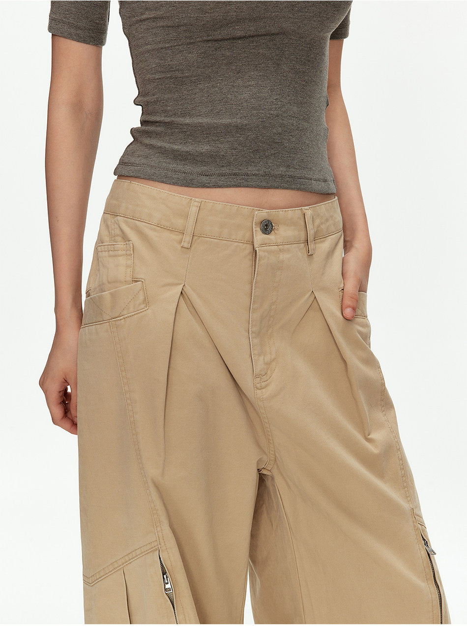 Deconstructed Curved Casual Pants