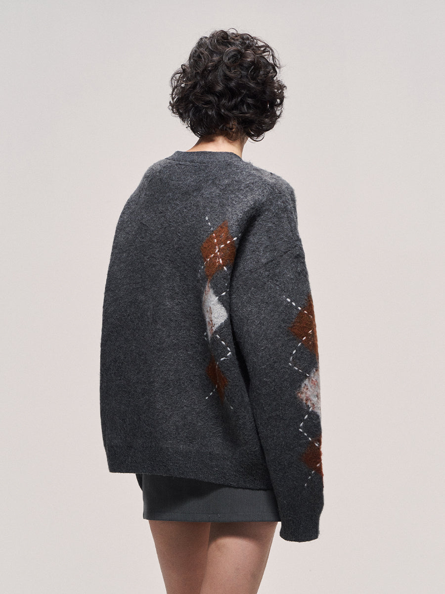 Hand-Stitched V-Neck Cardigan