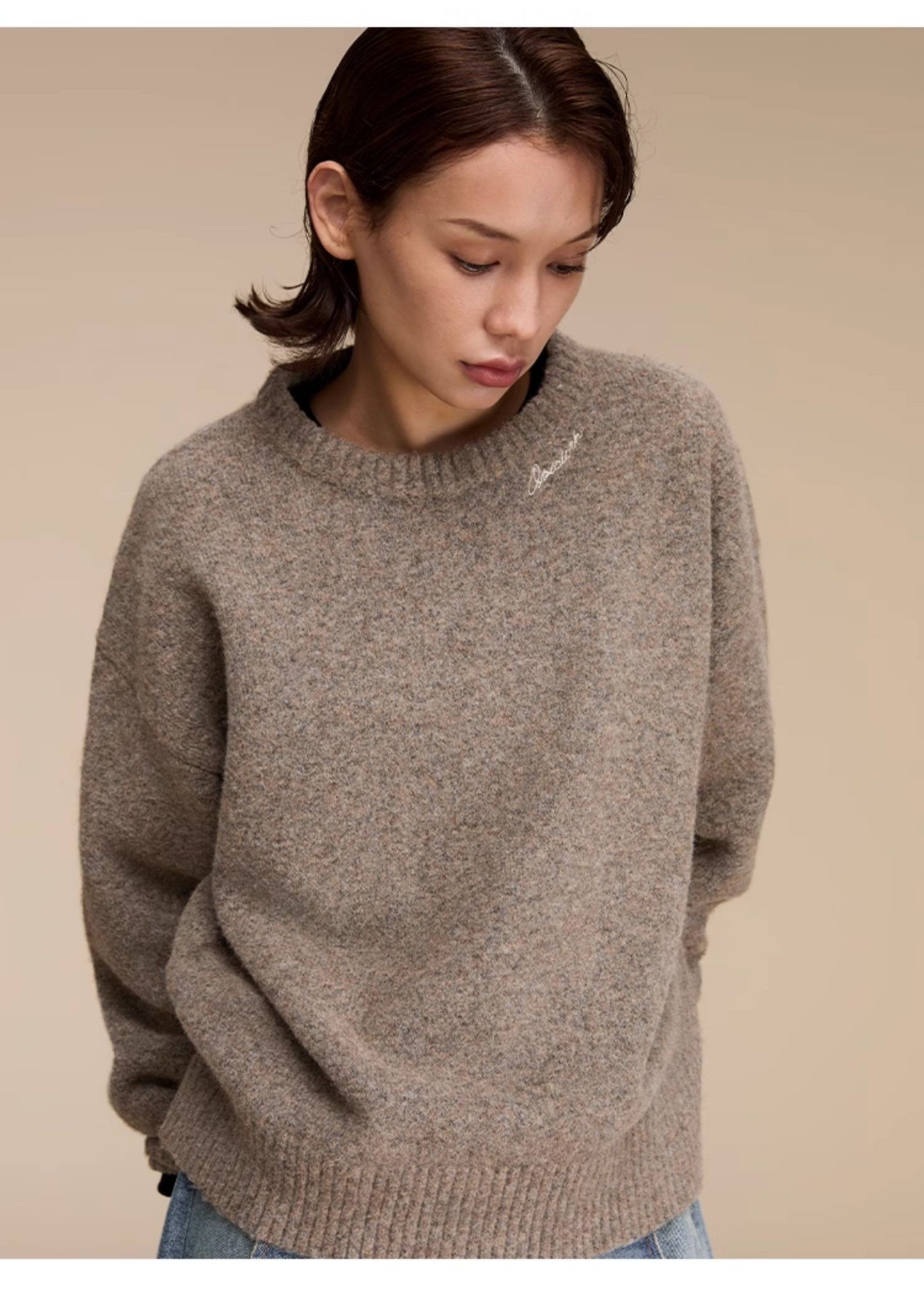 Round Neck Pullover Casual Knitwear