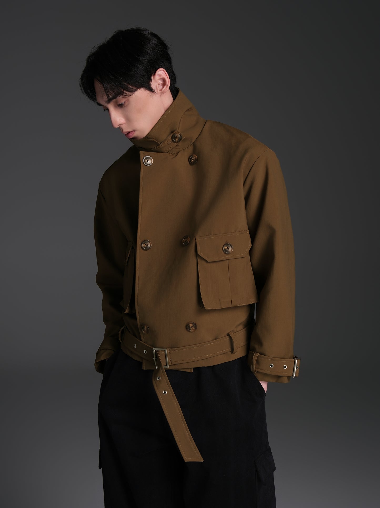 Short wide trench coat