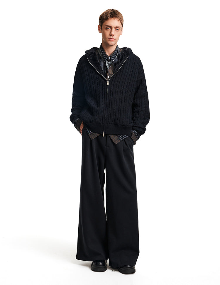 Relaxed Style Knit Jacket