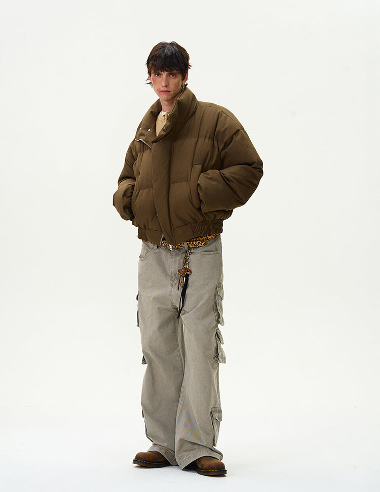 Thickened stand collar cotton jacket