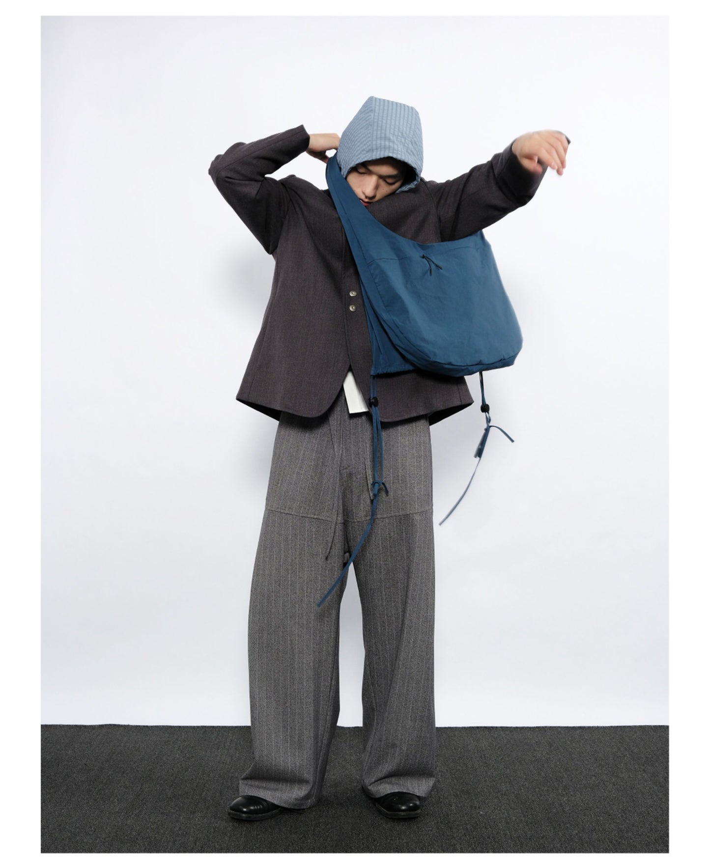 Wide-Stripe Casual Pants