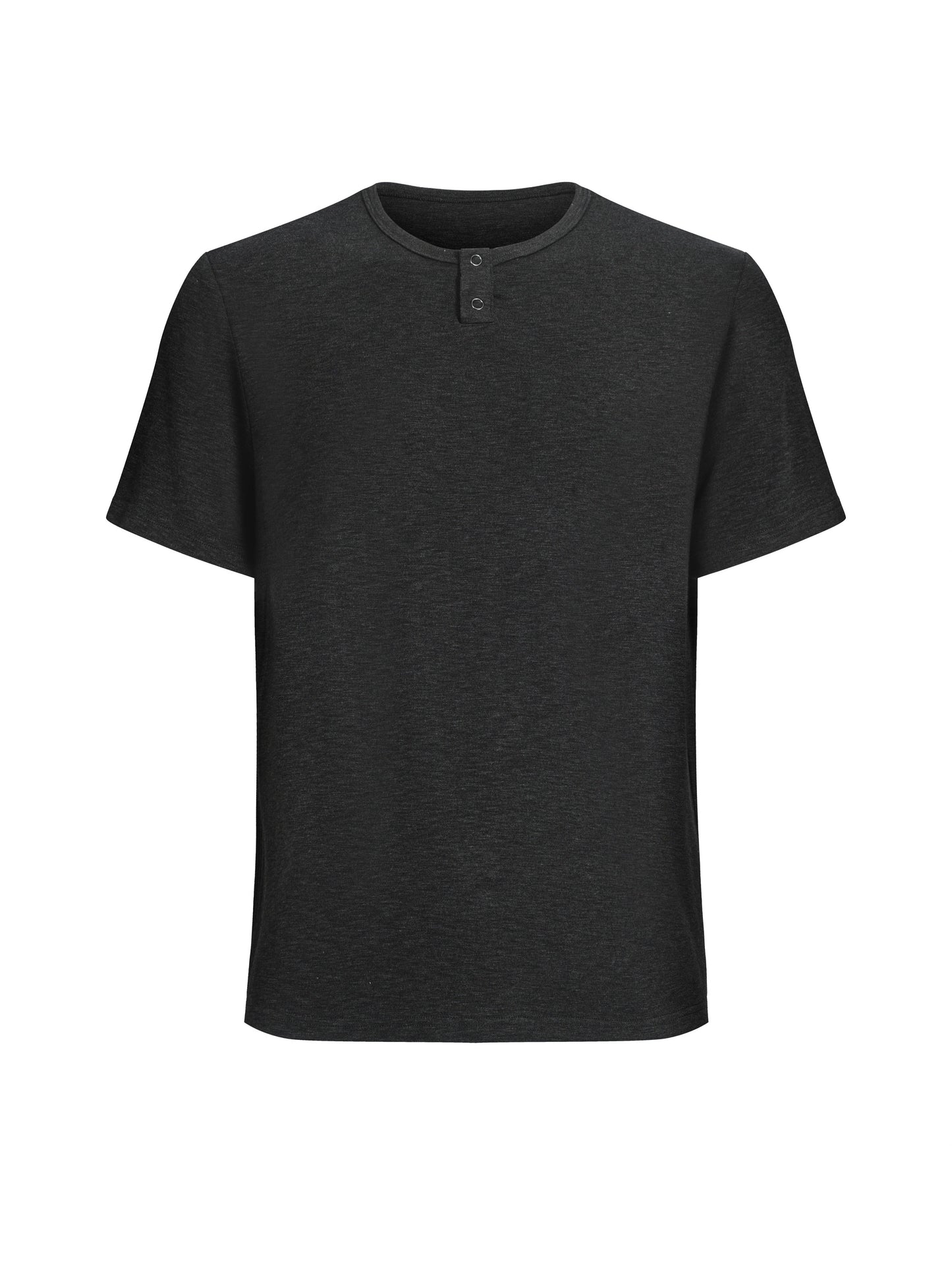 Henley-Neck Basic T-Shirt