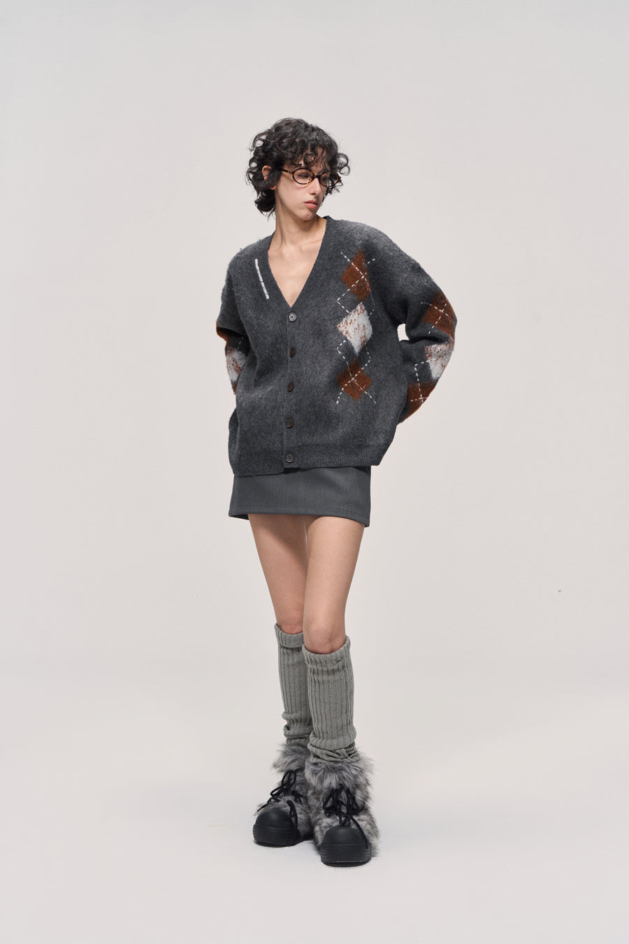 Hand-Stitched V-Neck Cardigan