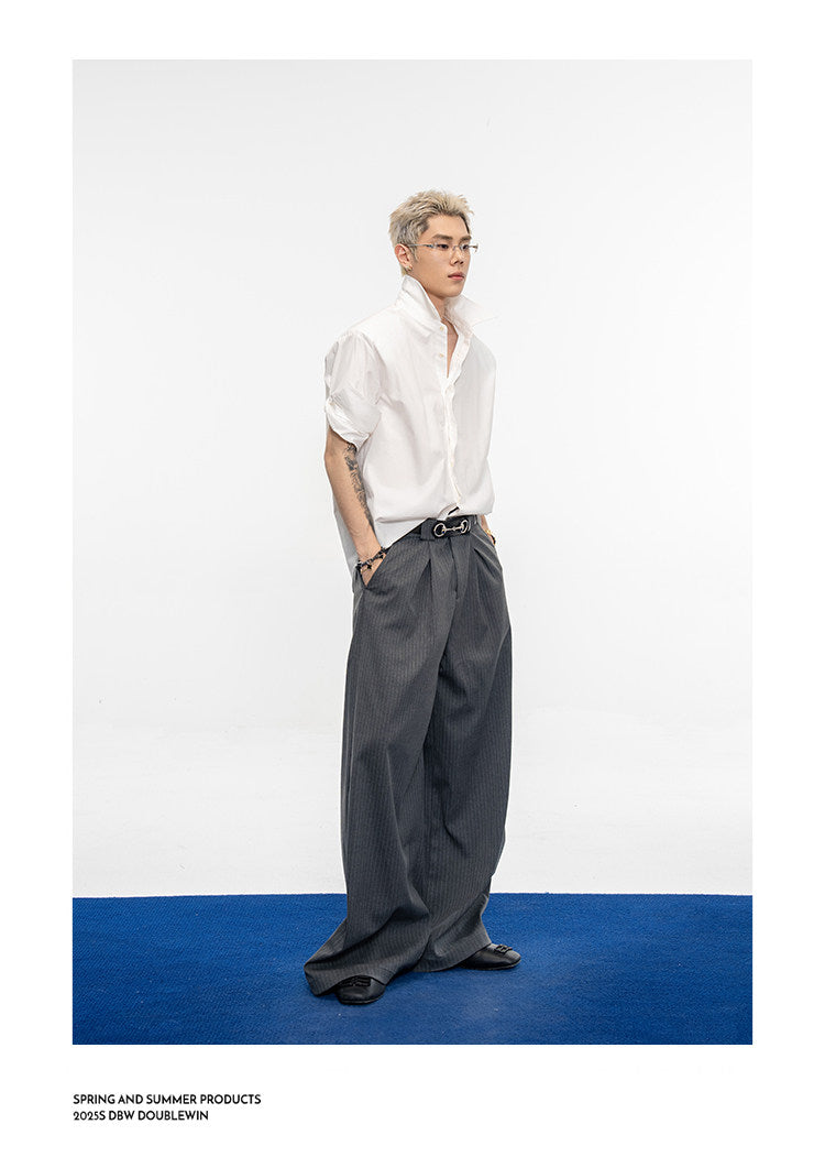Luxurious Double-Gathered Casual Pants