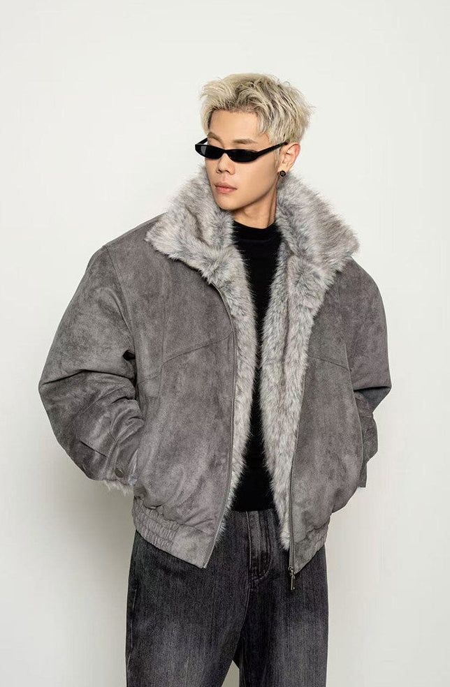 Faux Fox Fur Cotton Jacket