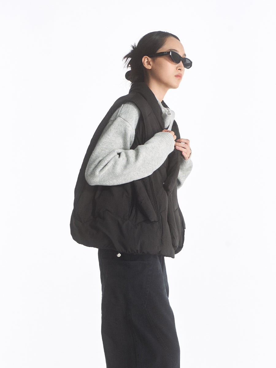 Diagonal Collar Cotton Vest