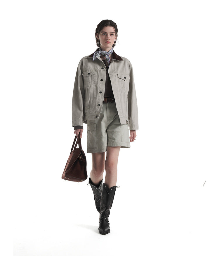 Contrast Color Denim Jacket