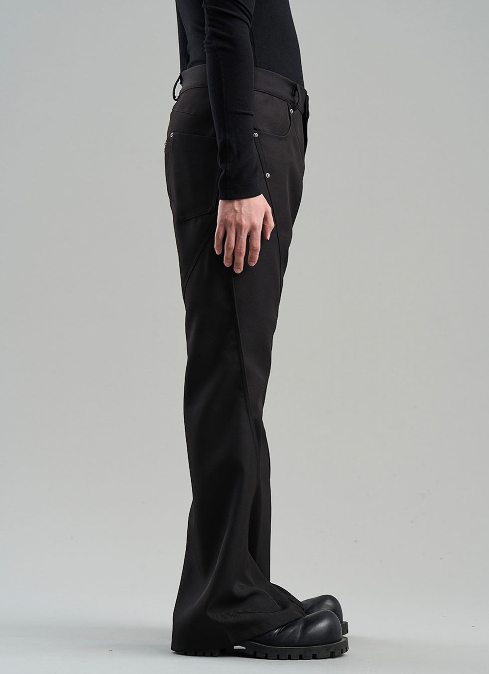 Rivet Element Diagonal Joint Line Loose-fitting Casual Pants
