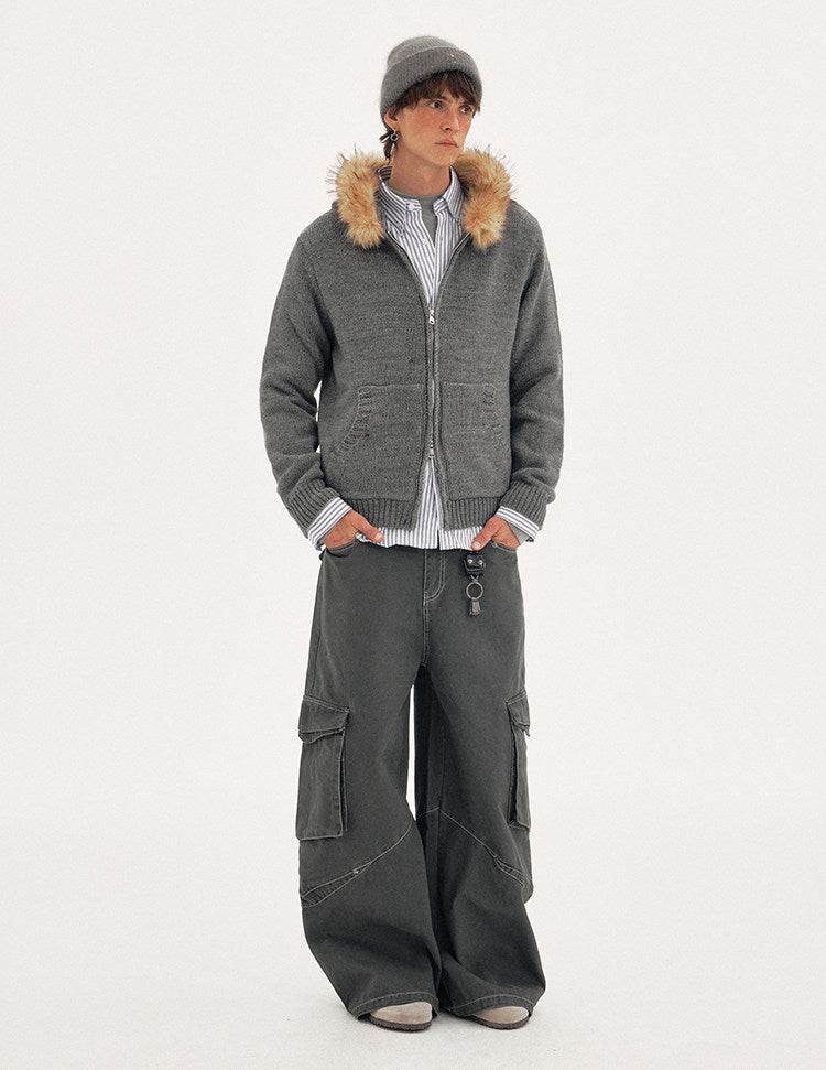 Hooded Knit Cardigan