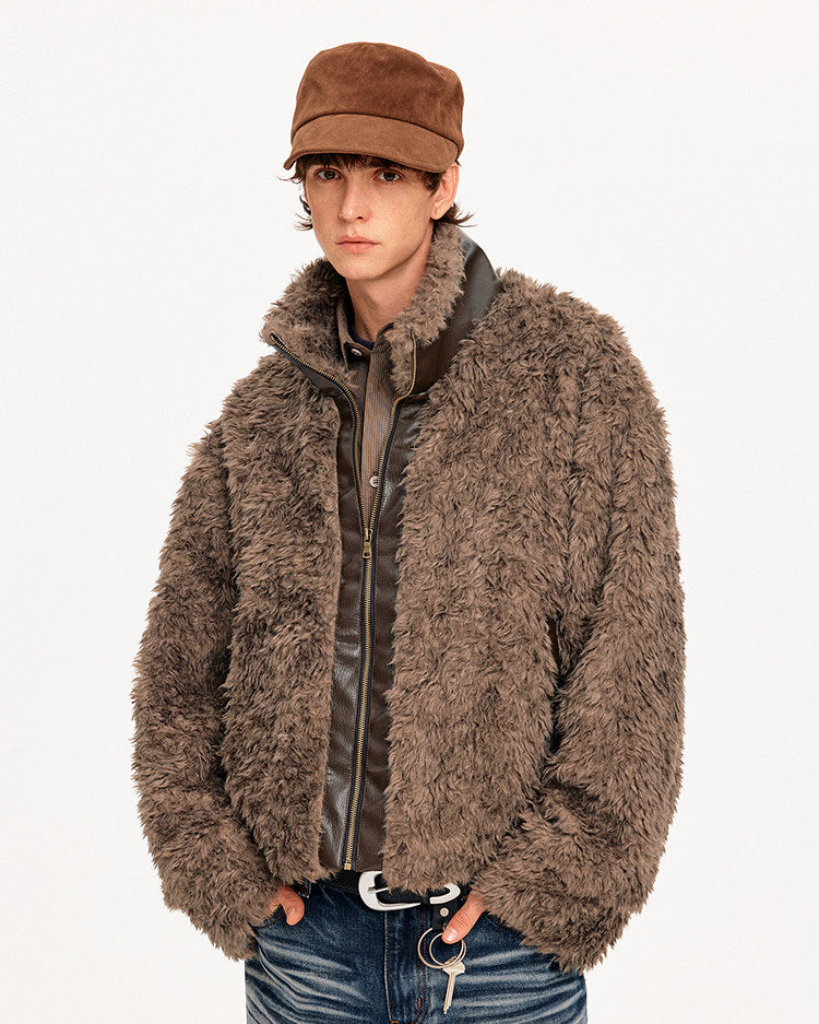 Patchwork Unisex Faux Fur Jacket