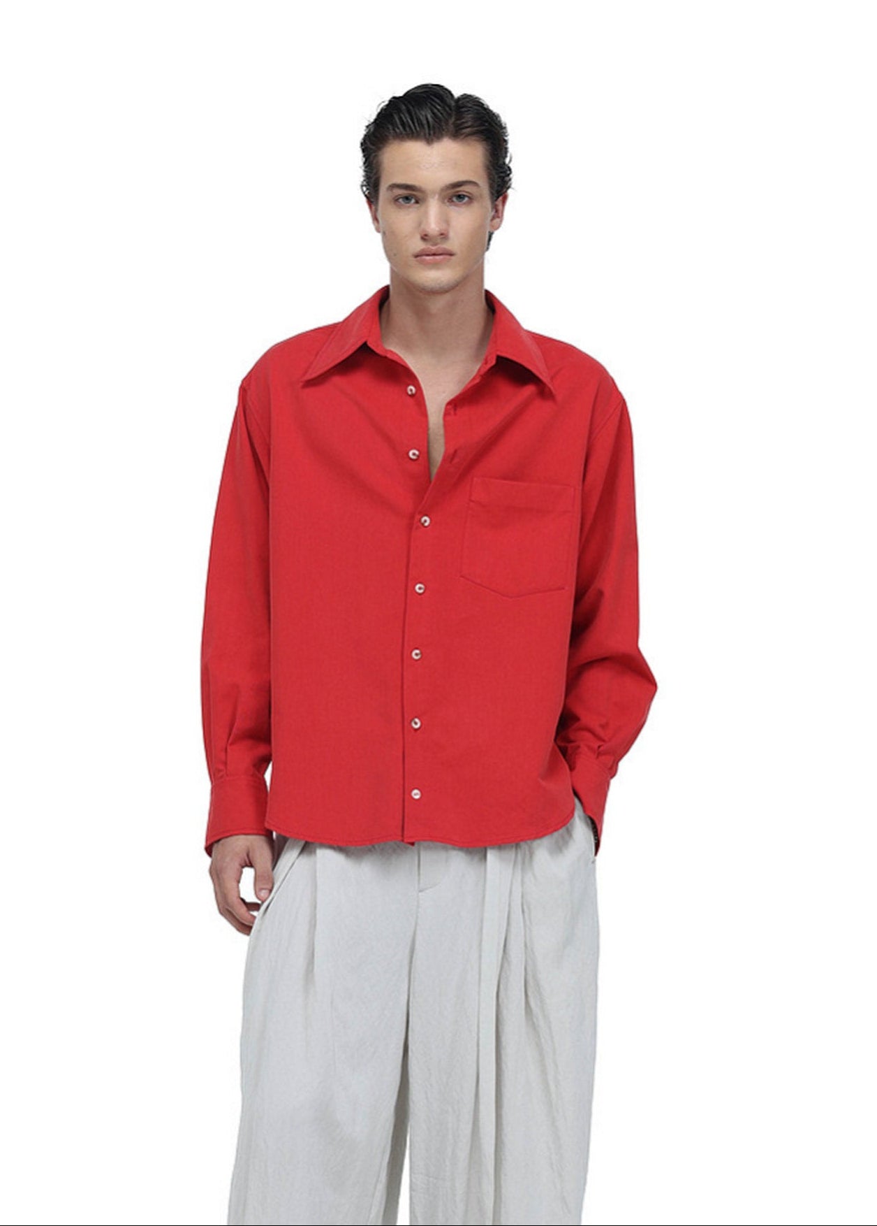 High-End Tailored Long-Silhouette Shirt