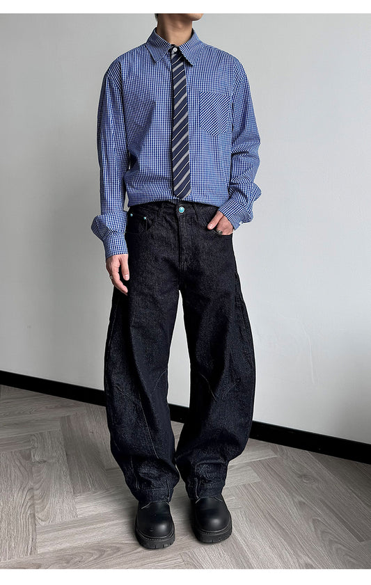 Wide Leg Inverted Jeans