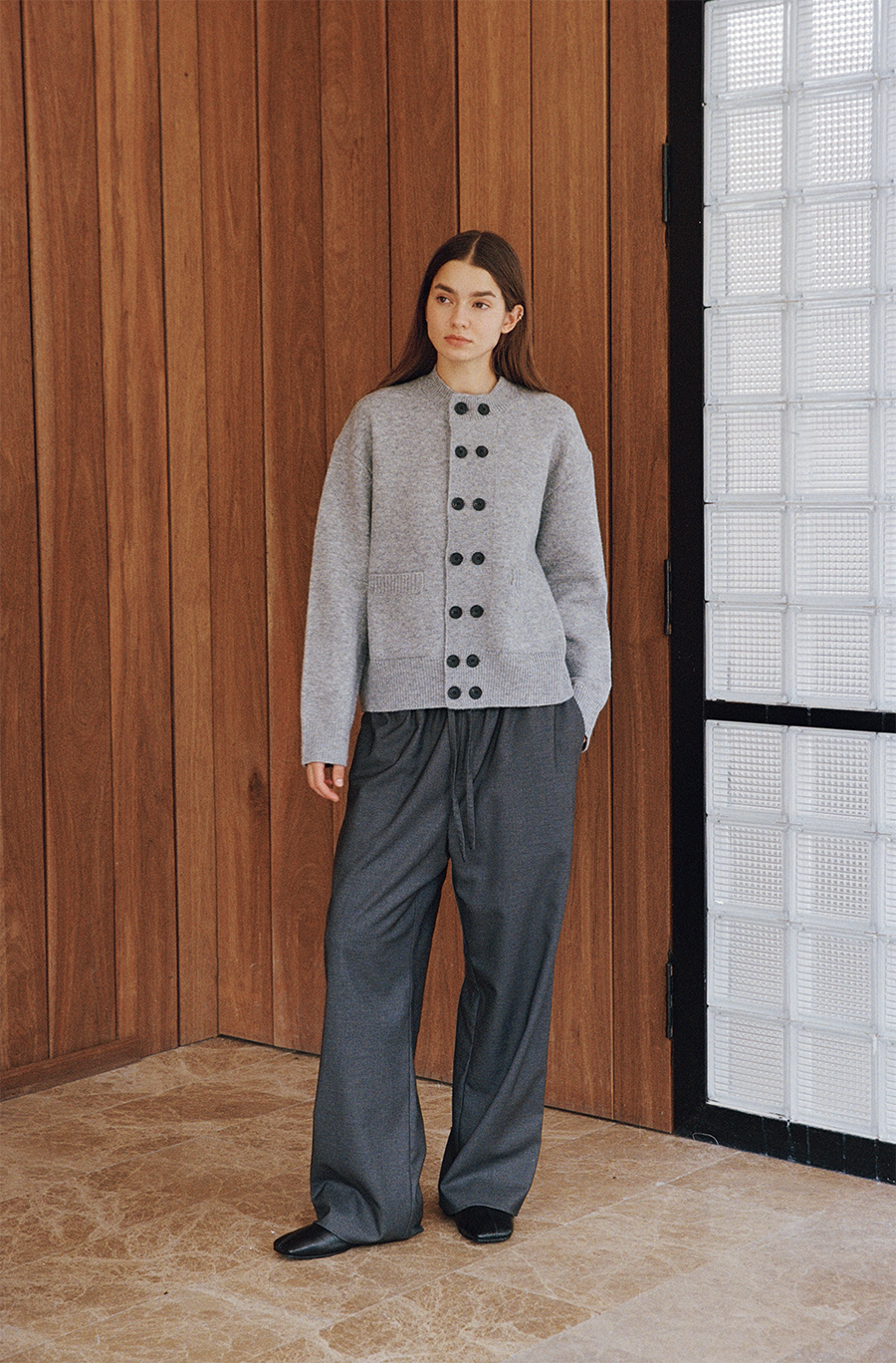 Drawstring Wide-Leg Pants