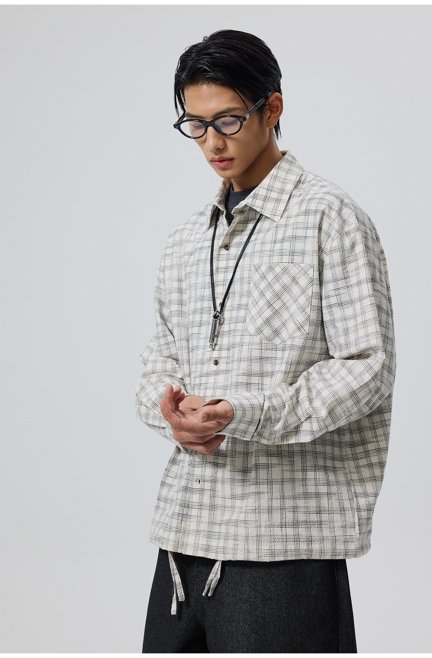 Cotton Textured Bubble Check Shirt