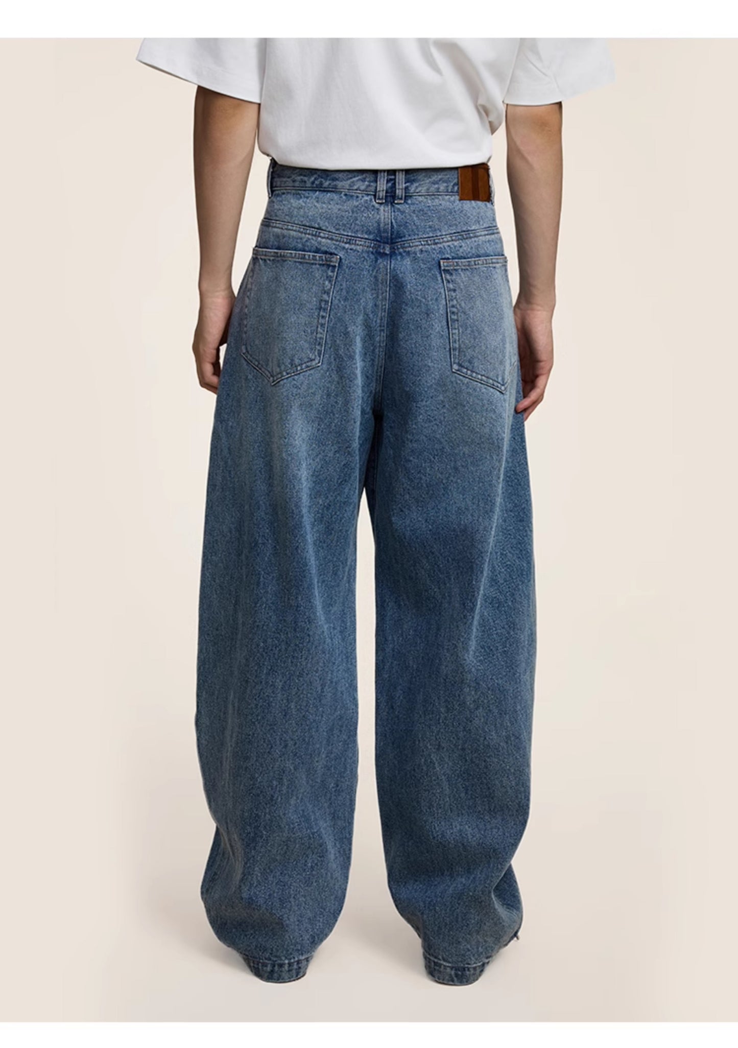 Retro washed casual denim pants