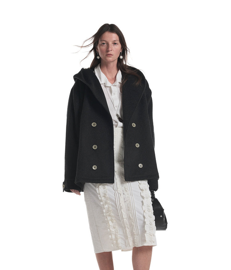 Hooded Oversized Wool Coat