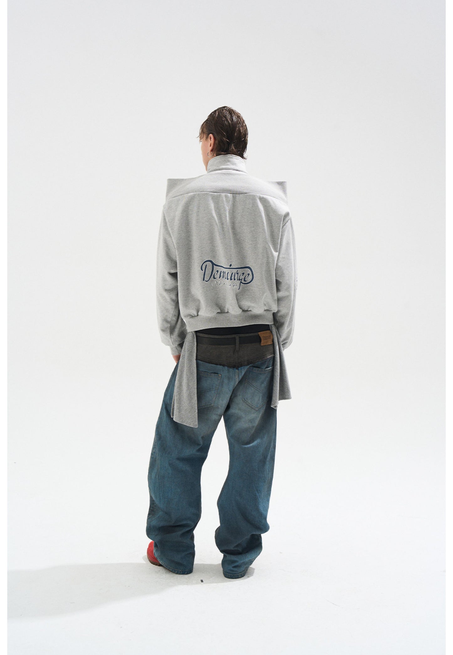 One-Shoulder Zipper Sweatshirt