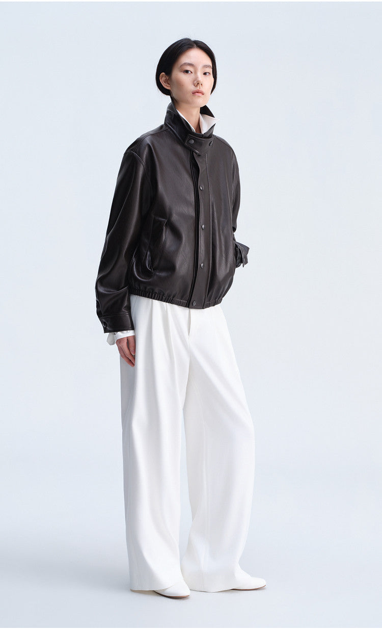 Casual Pants with Elastic Waistband at the Back