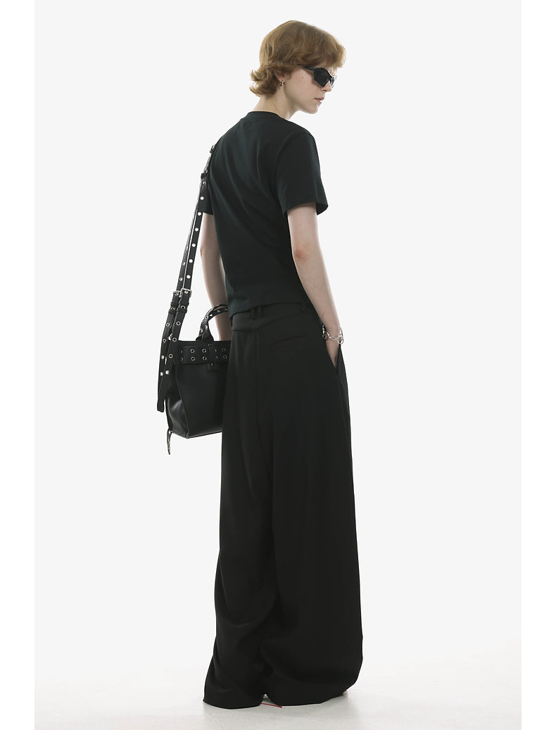 Low-end style silhouette drape pants