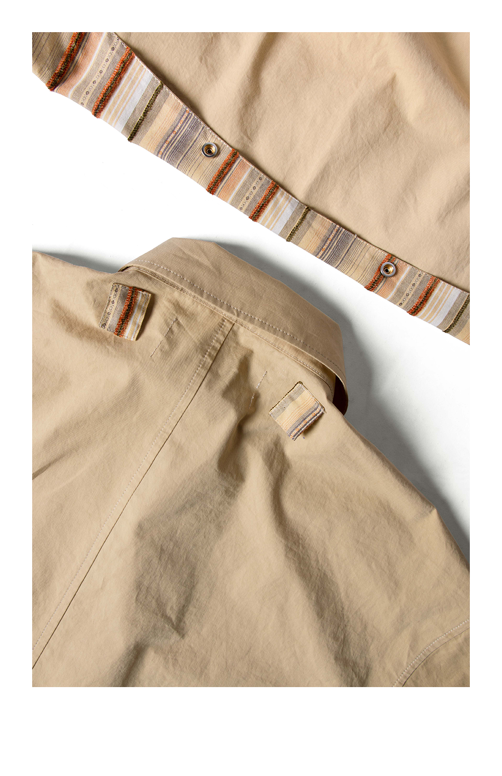 Pleated Wash Detachable Hood Shirt