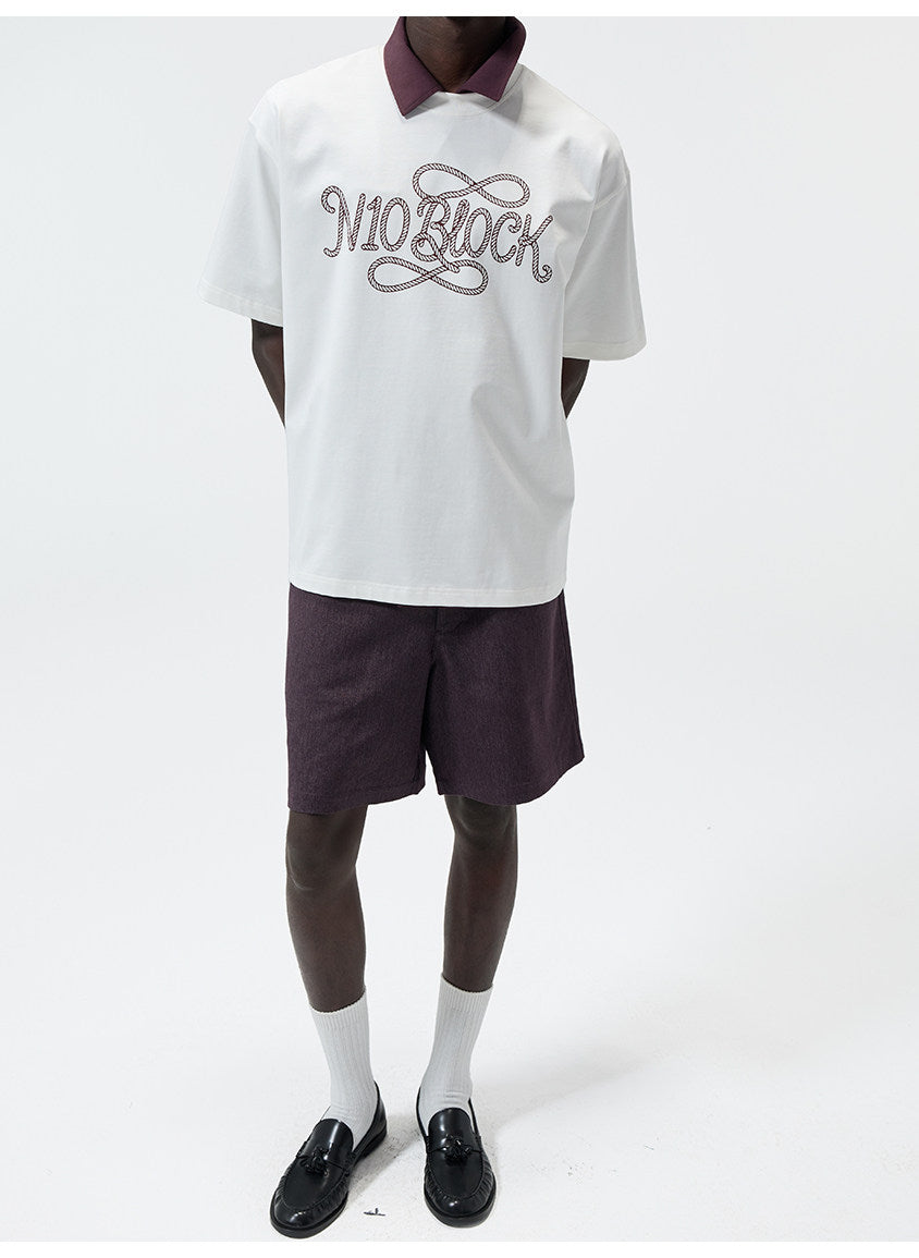Water-Based Paste Print Crew Neck T-Shirt