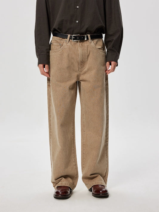 Washed straight jeans