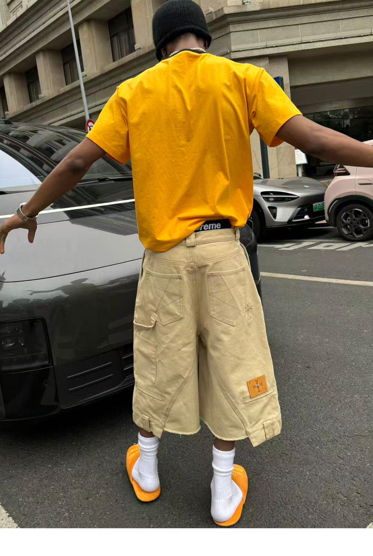 Worker-Style Three-Quarter-Length Shorts