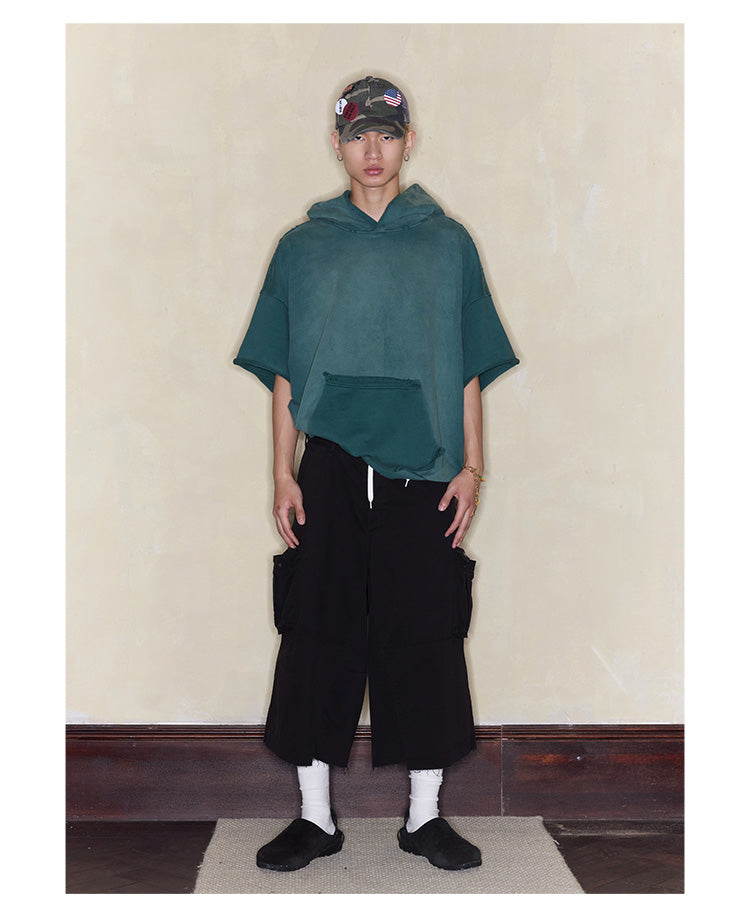 Cargo pocket cropped pants