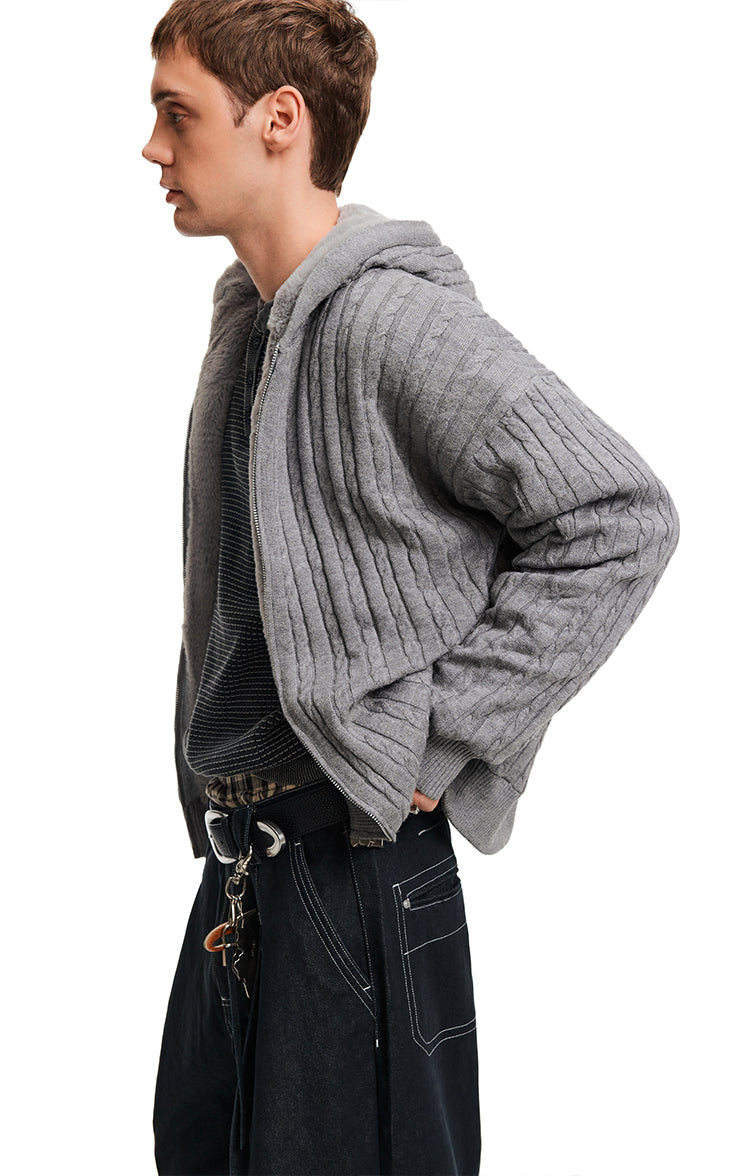 Relaxed Style Knit Jacket