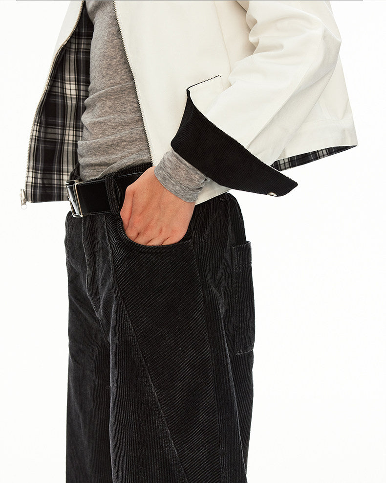 Deconstructed Washed Corduroy Pants