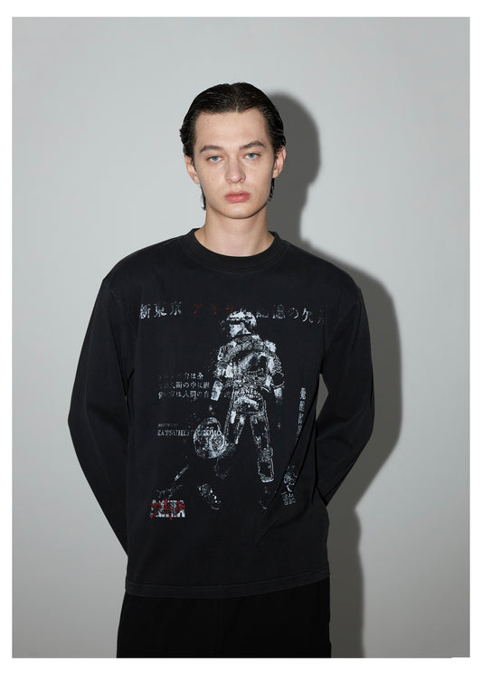 Printed T-shirt with wash treatment