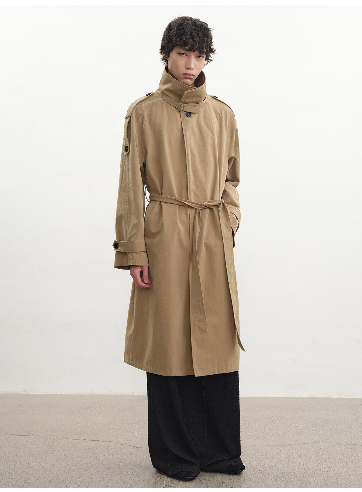 Belted trench coat