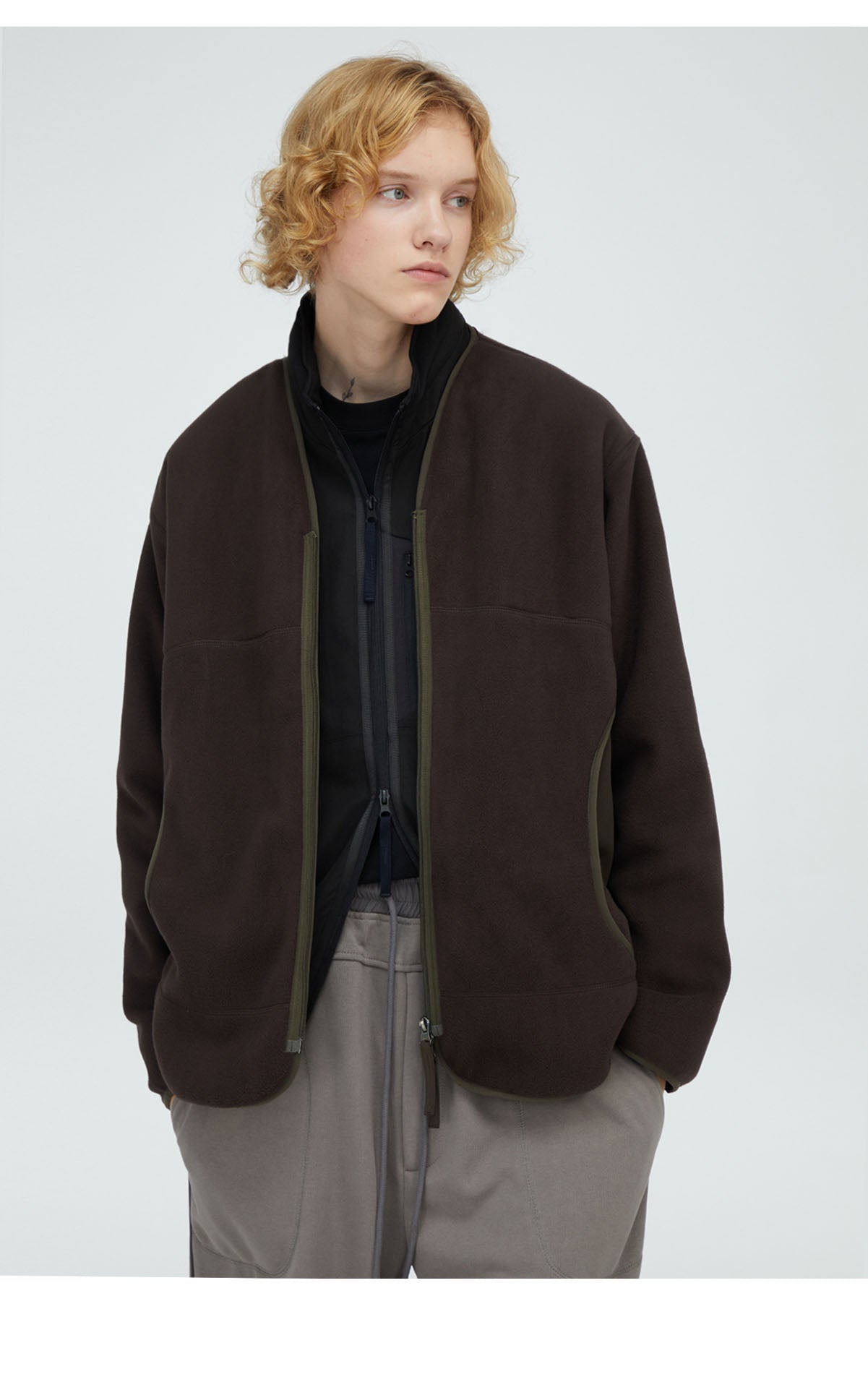 Fleece-lined zipper jacket