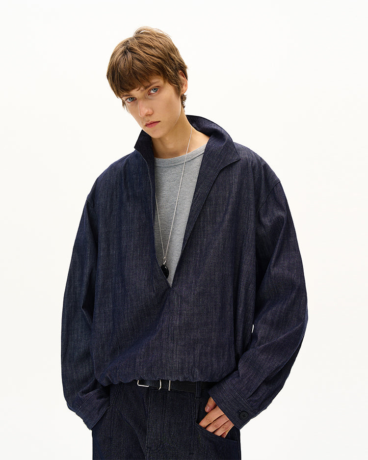 Denim-Look Two-Piece Shirt