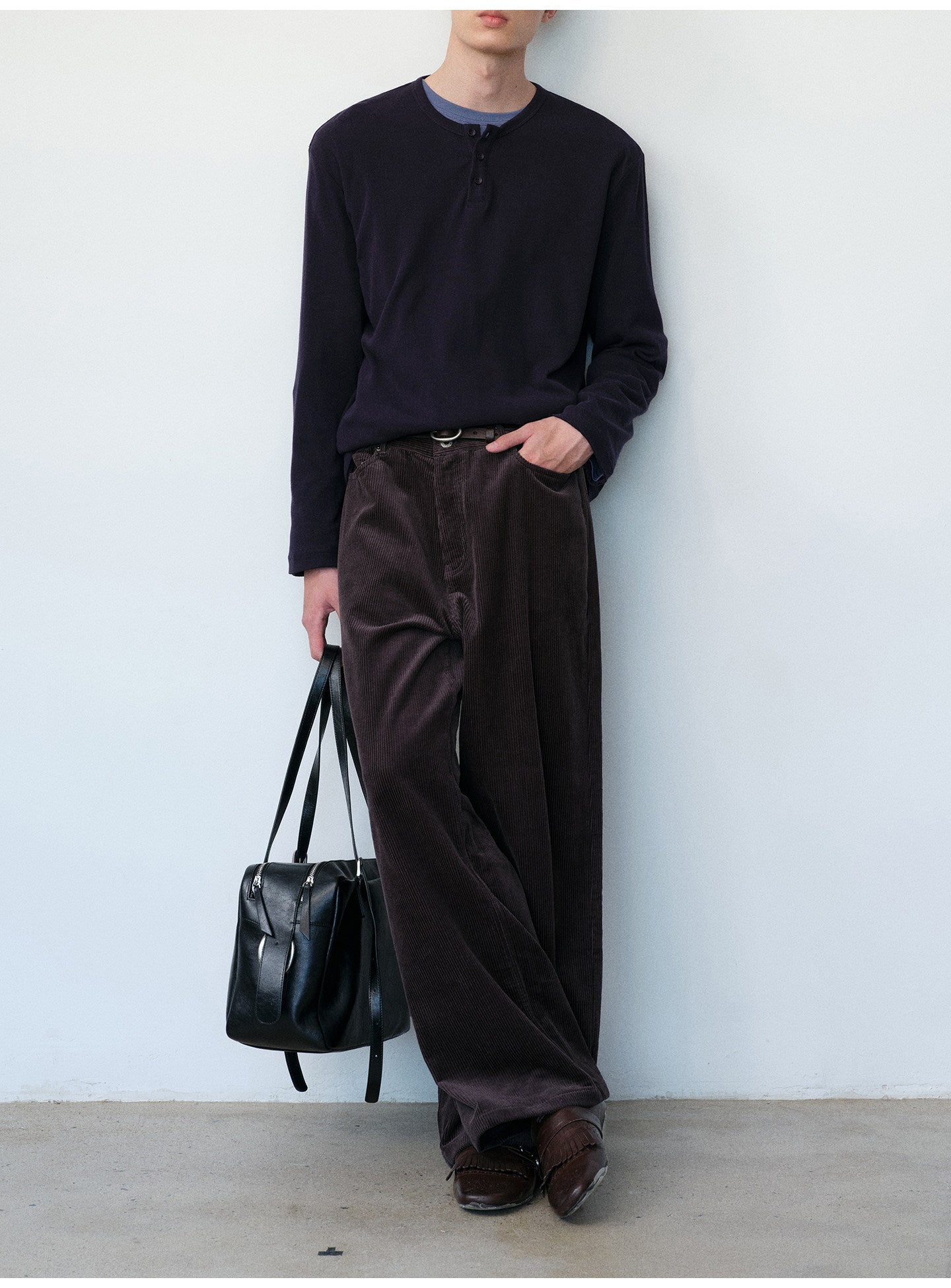 Two-Tone Wash Corduroy Casual Pants