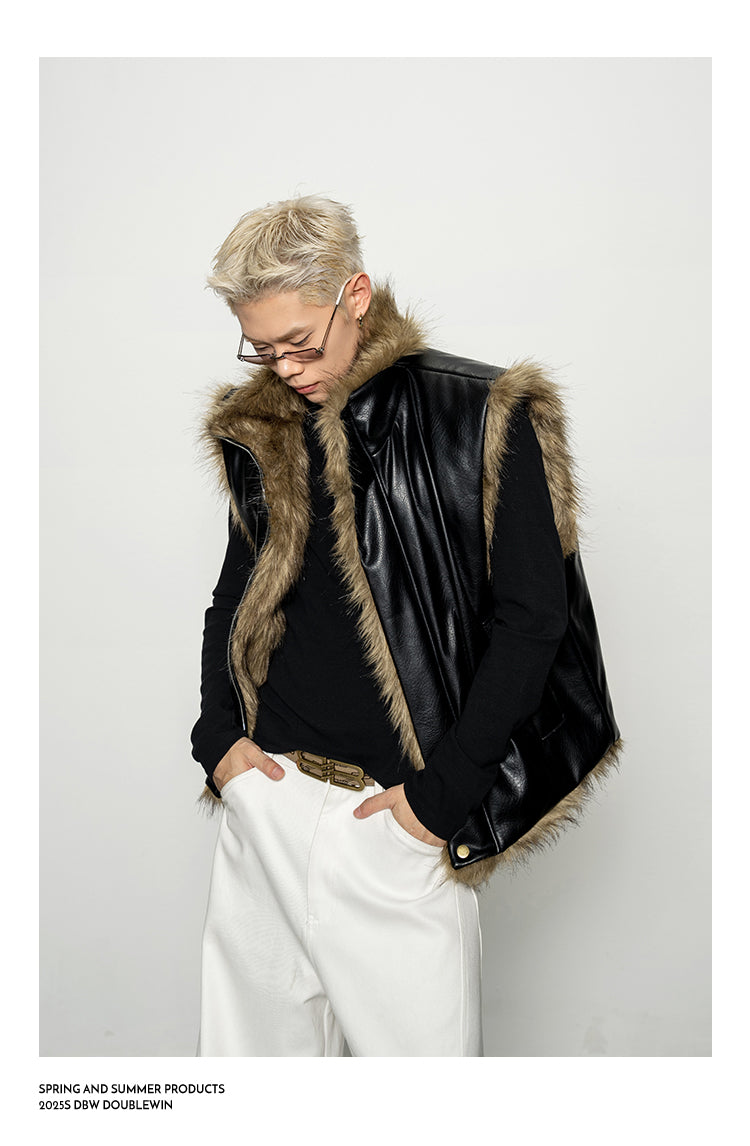 Leather Reversible Quilted Vest