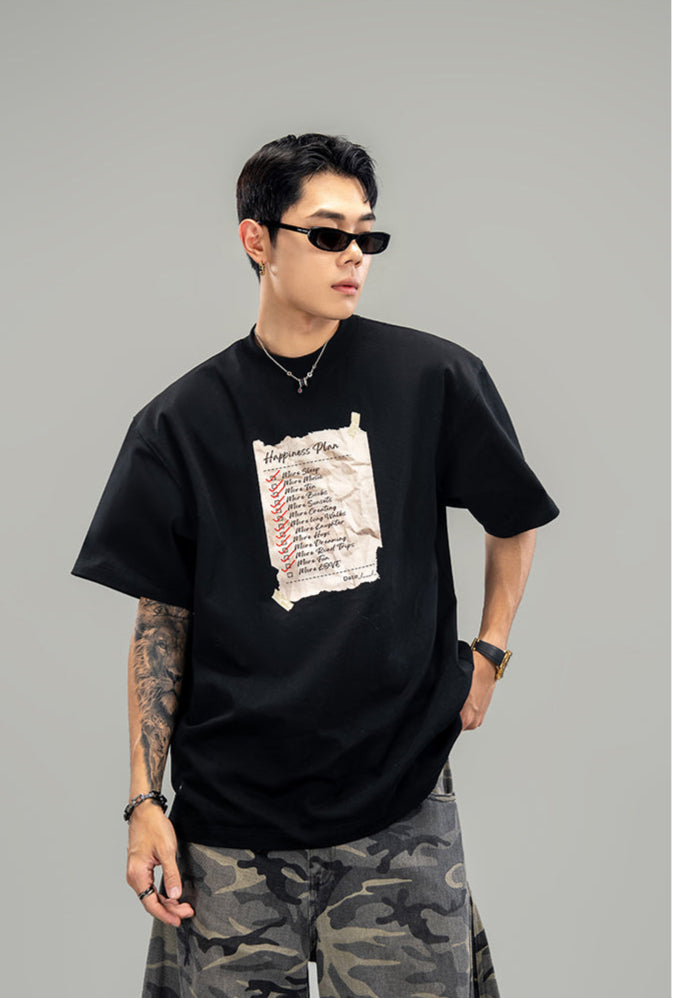 Damage Print Cotton T-Shirt