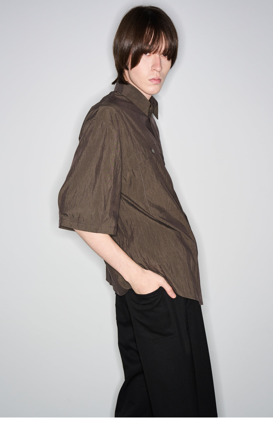 Wrinkled nylon shirt