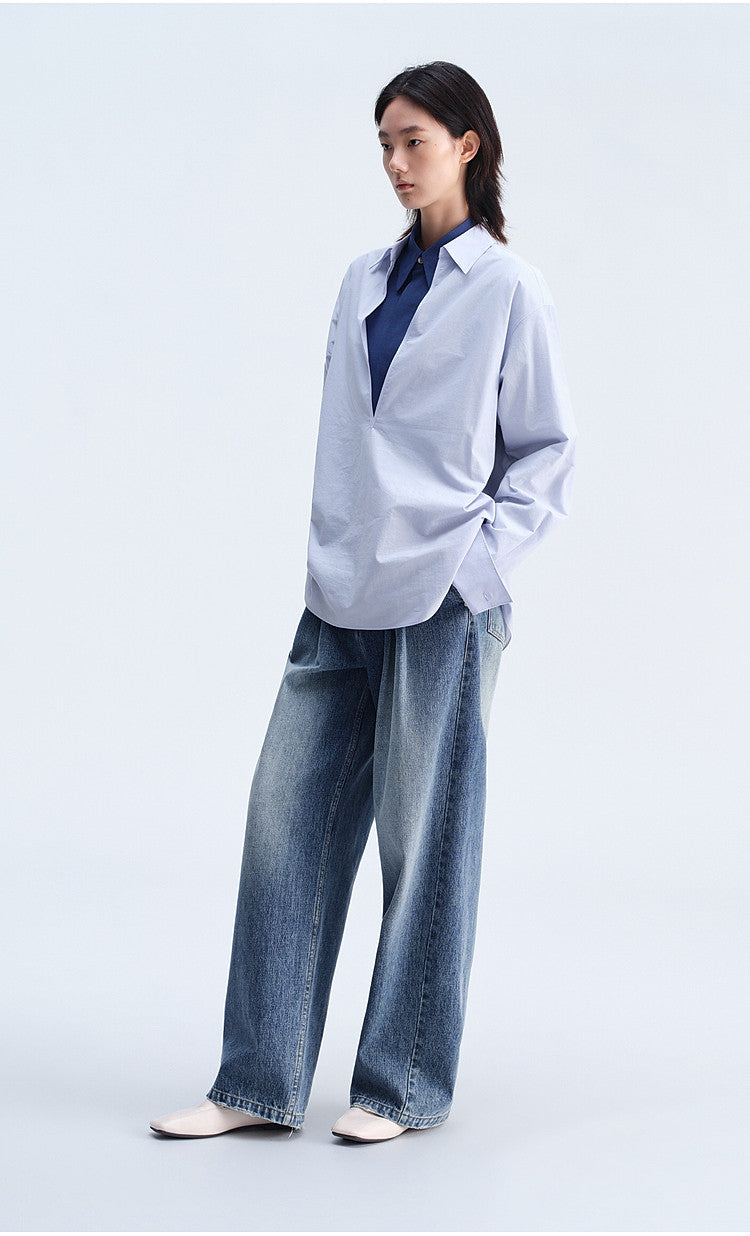 V-Neck Double-Layer Shirt