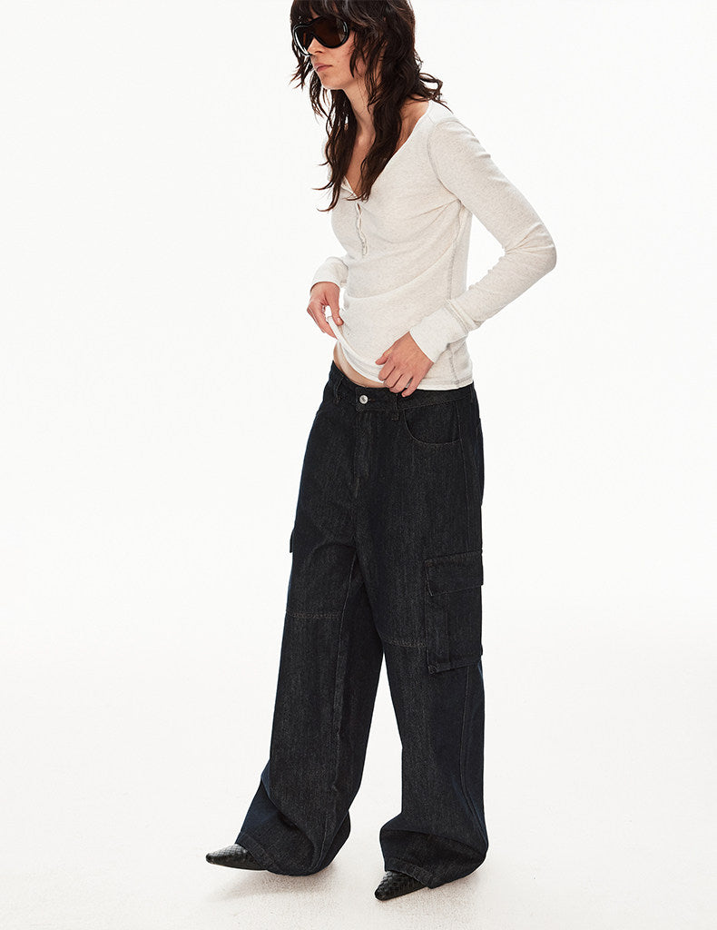 Retro Minimalist Stylish Denim Pants