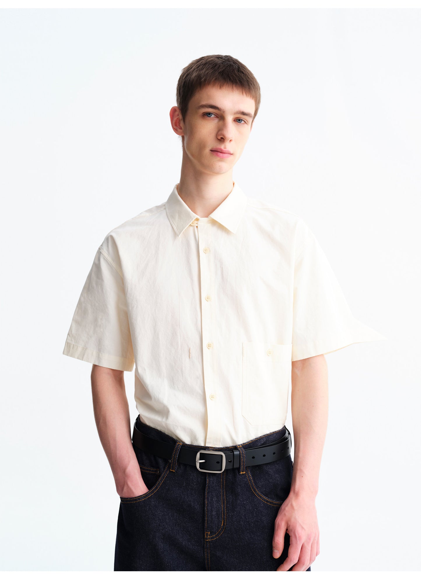 Matte Finish Solid-Color Shirt